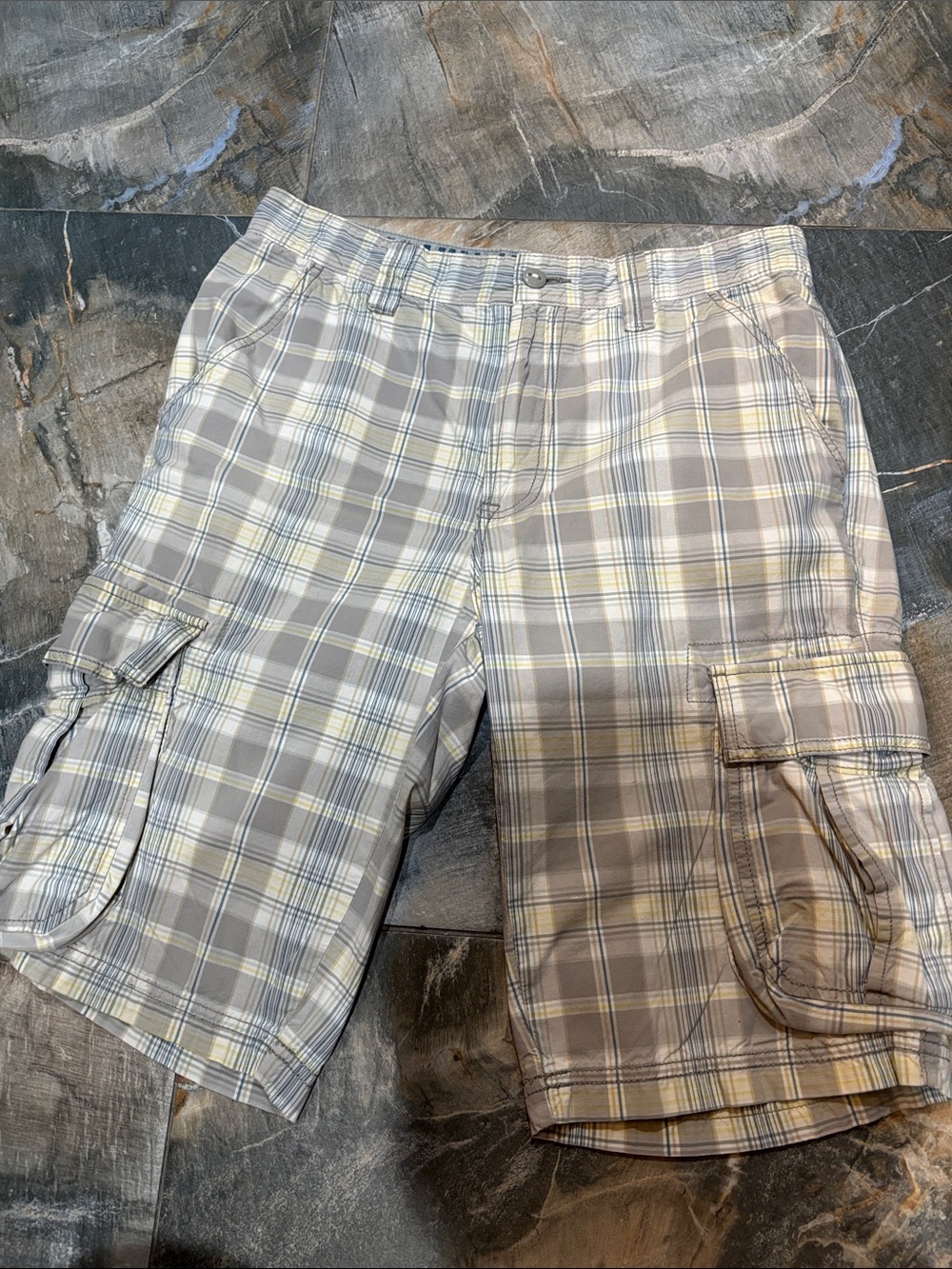 Mens Calvin Klein Jeans Plaid Cargo Shorts